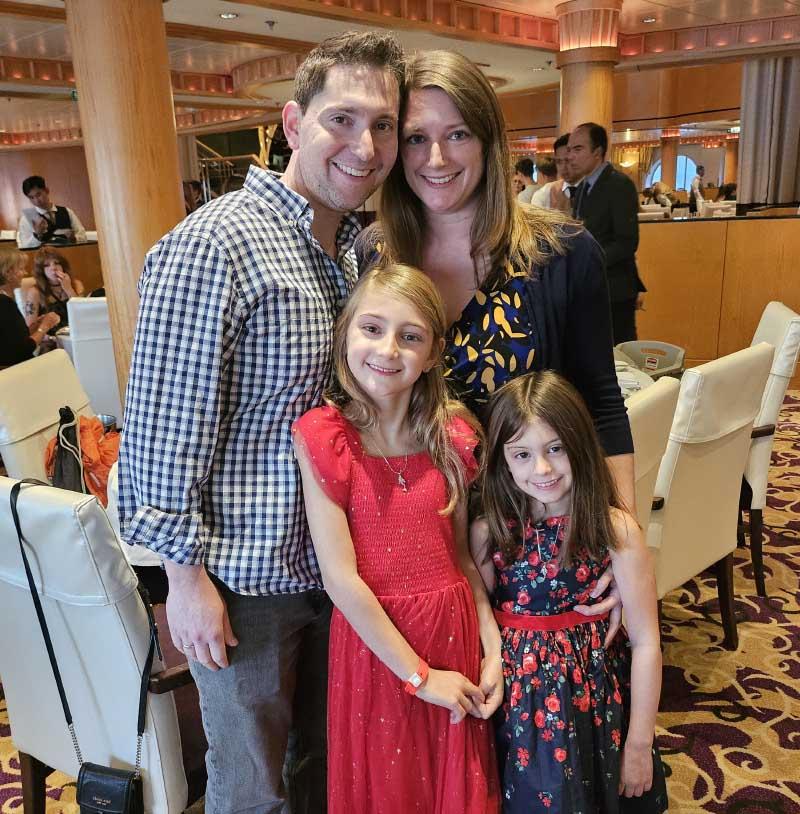 The Dinin family, clockwise from left: Alessandra, Aaron, Adeline and Adeline's younger sister. (Photo courtesy of the Dinin family)